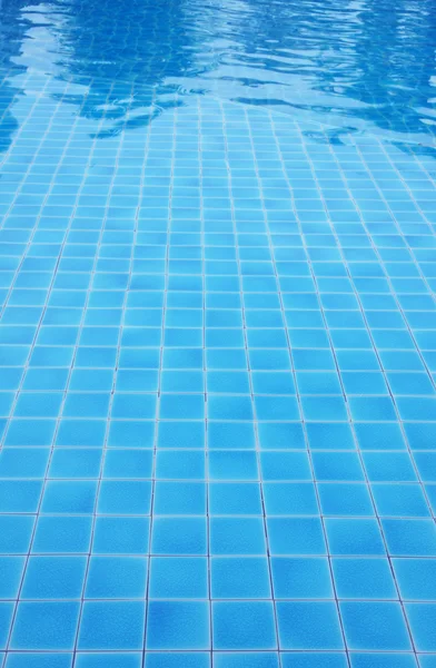 Blue tile floor pool. — Stock Photo, Image