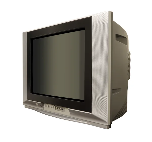 Side television blank screen on white background. — Stock Photo, Image