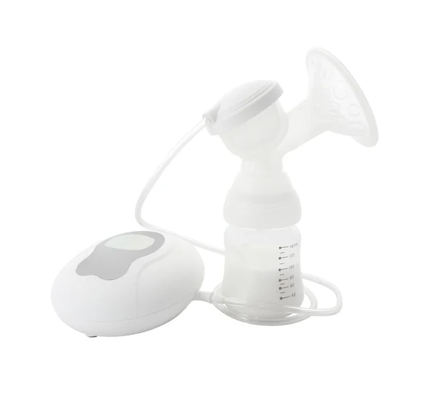 Electric breast pump kit on white background. Stock Image