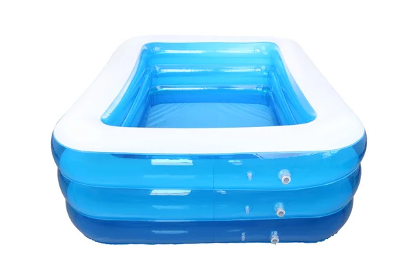 Piscina de goma inflable vacía sobre fondo blanco . — Foto de Stock