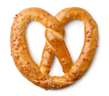 Pastane ve Ekim Festivali için beyaz arka planda kraker yakın çekim. İzole edilmiş, üst görünüm