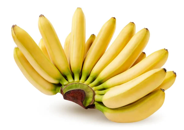 Bunch Small Bananas Close White Background Isolated — Stock Photo, Image