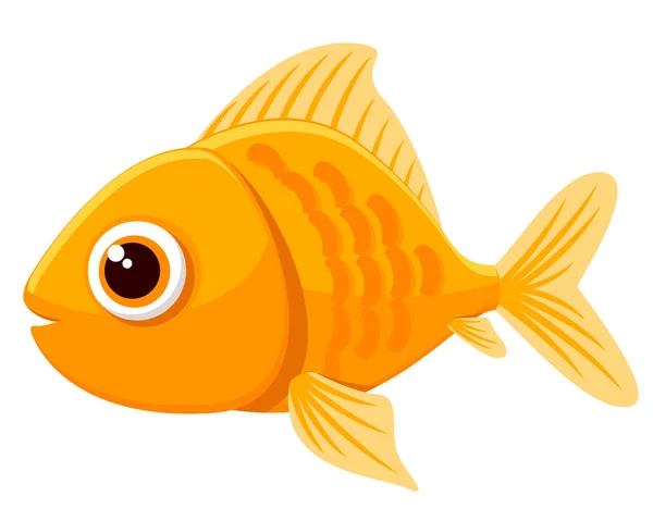 Goldfish Close White Background Character — Stock Vector