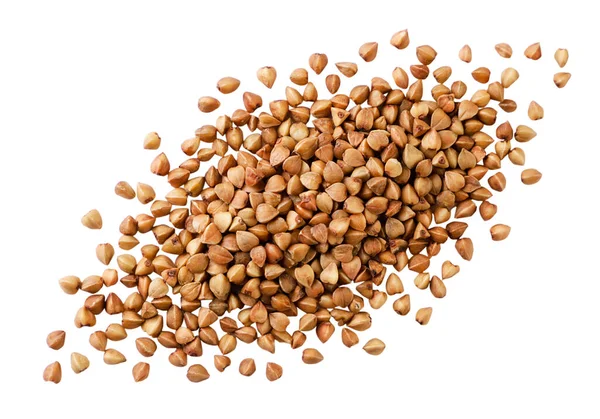 Buckwheat Scattered White Background Cut Out Top View — Stock Photo, Image