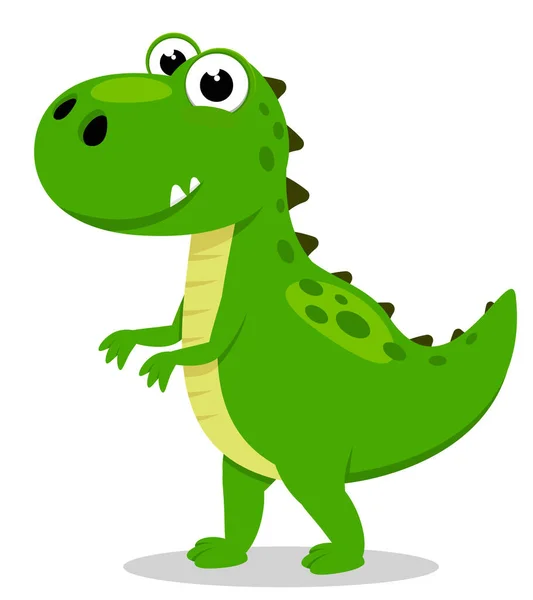 Dinosaur Predator Stands Its Hind Legs Smiles White Background Character — Archivo Imágenes Vectoriales