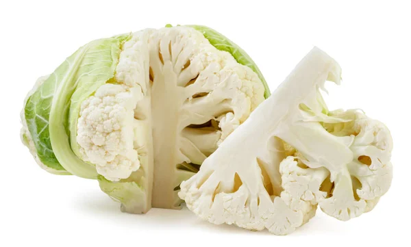 Cauliflower Piece Close White Background Isolated — Fotografia de Stock