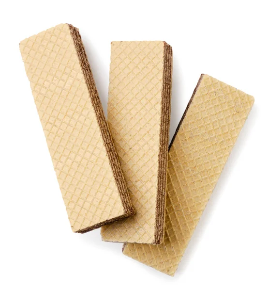 Three Wafers Close White Background Top View — Foto Stock