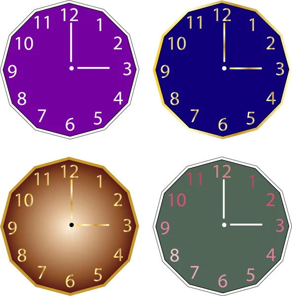 Clocks collection — Stock Vector