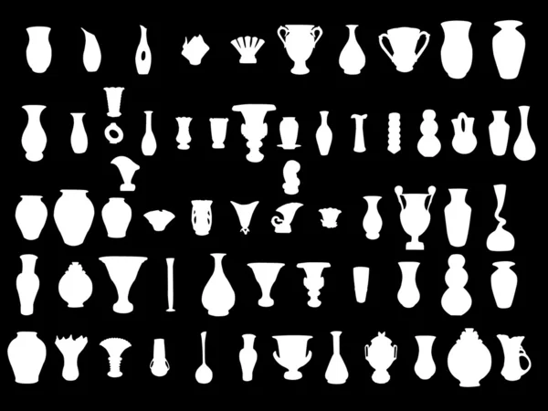 Big collection of vase — Stock Vector