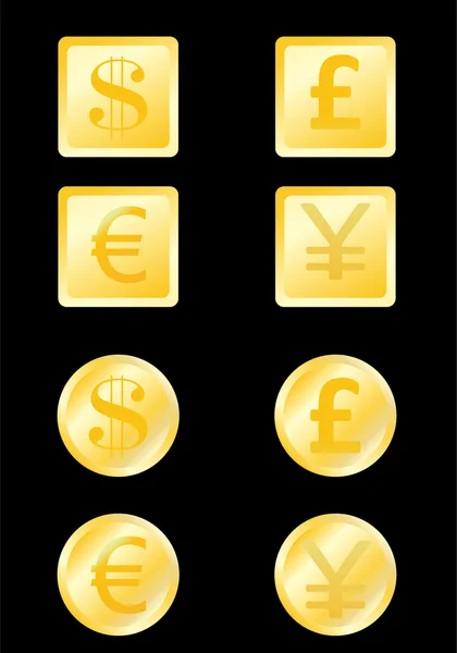 Buttons with money — Stock Vector