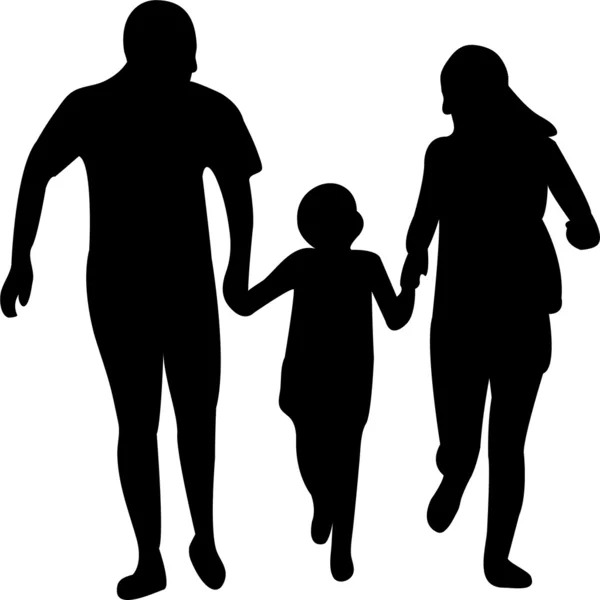 Family silhouettes — Stock Vector