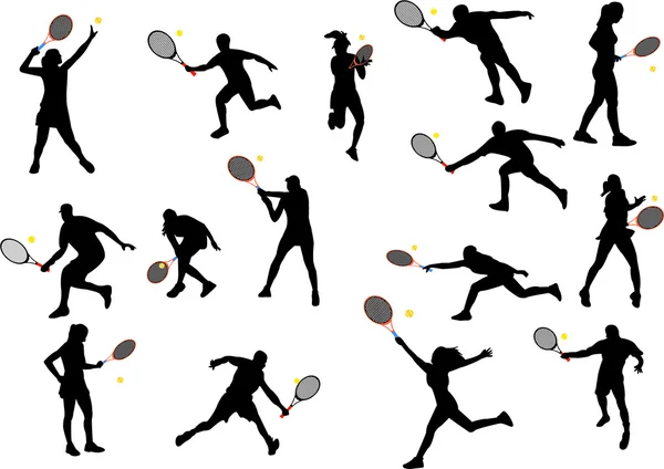 Tennis players — Stock Vector