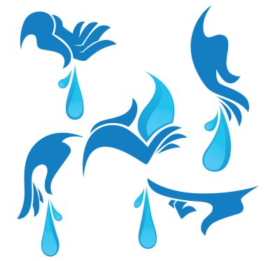 Vecor seriye kadına el temiz ve damla su