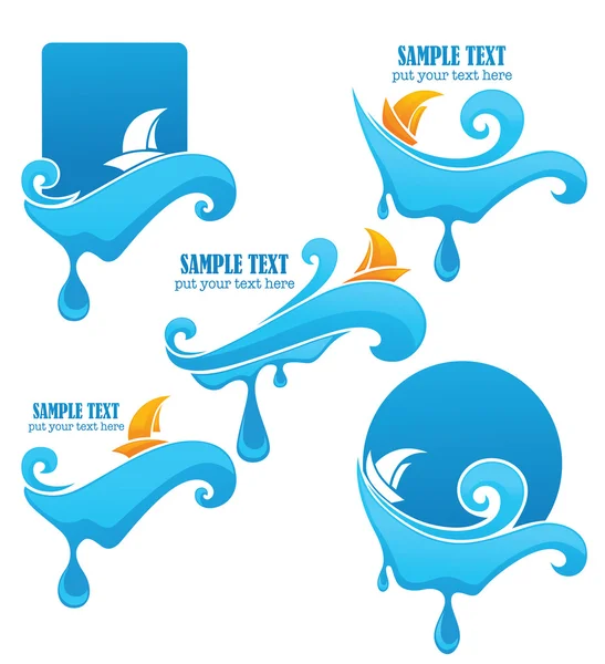 假日上水、 旅行标签和标志矢量集合 — 图库矢量图片