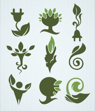 vektör ekoloji koleksiyonu, farklı bio, organik ve doğa sym