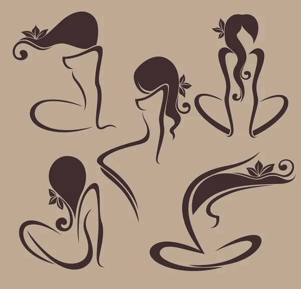 Dekoratif saçlı güzel kız resimleri vektör toplama