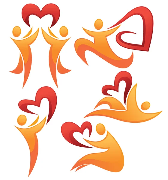 Vector collection of abstract and hearts in their hearts — Stock Vector