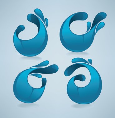 su sıçrama ve balon metni vektör toplama