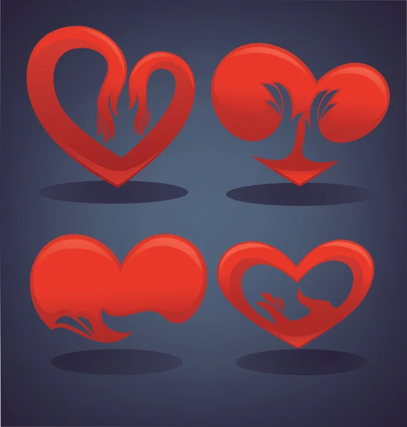 Colección vectorial de concepto de amor, etiquetas y formas — Vector de stock