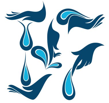 temiz kadınların elleri ve tatlı su vektör toplama