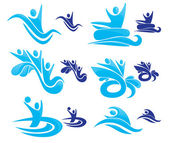 Vector collection of aqua park symbols