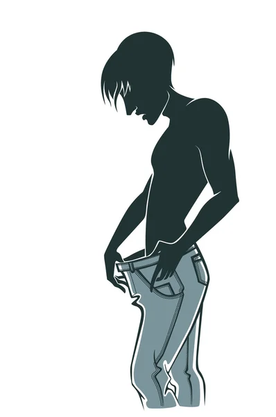 Vector image of man with delicate health problem Stock Vector