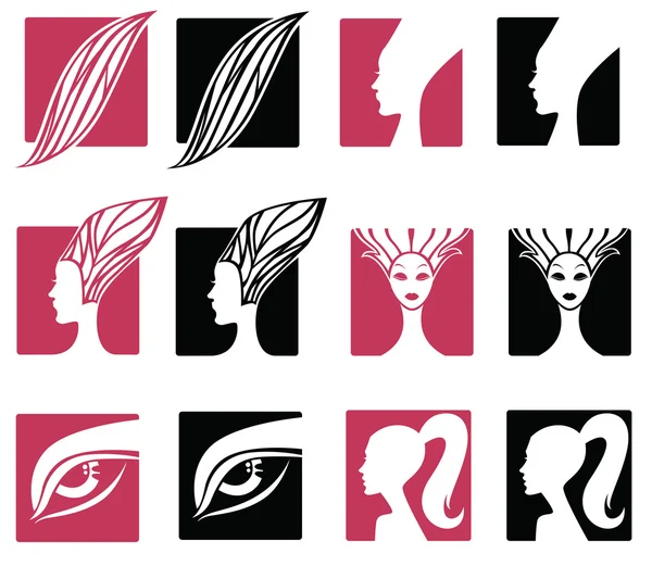 Vector collection of beauty salon symbols — Stock Vector