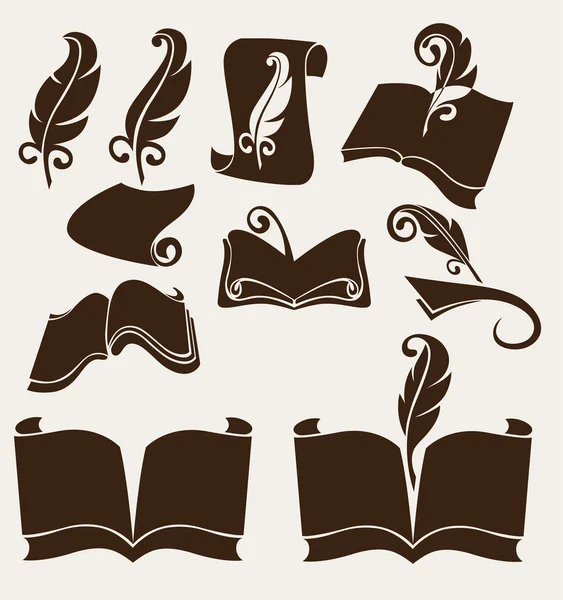 Vector collection of old books — Stock Vector