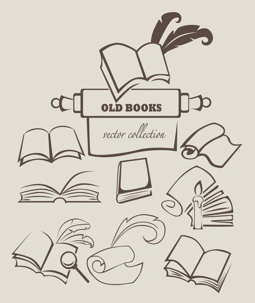 Colección de libros vectoriales — Vector de stock