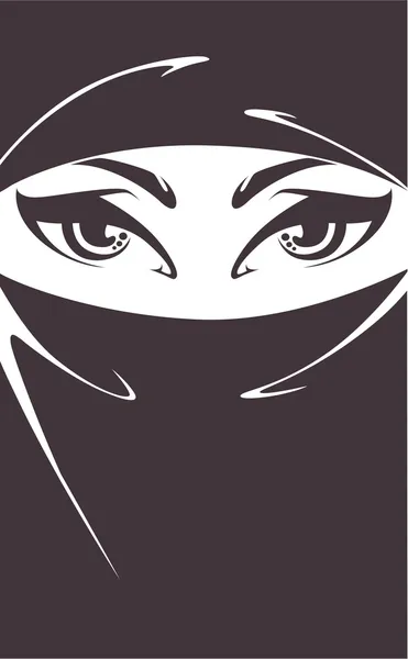 Vackra ansikte arabiska muslimska kvinnan — Stock vektor