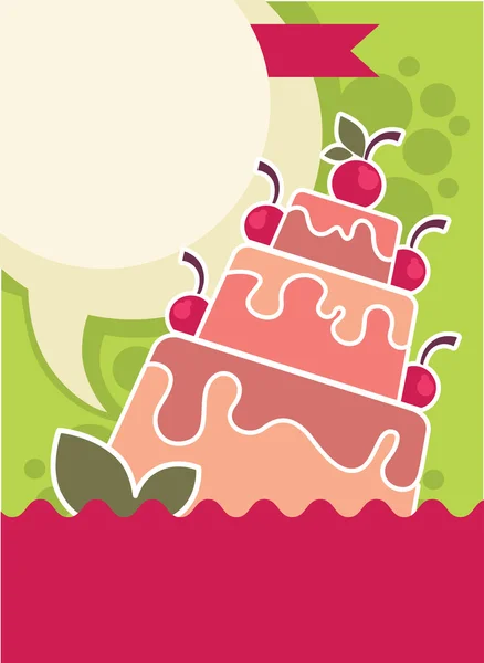 生日蛋糕和讲话泡泡 — 图库矢量图片