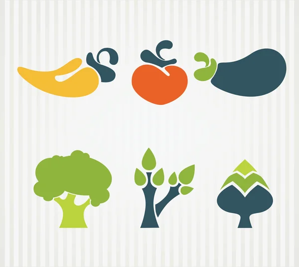 Vector collection of vegetables in infographic style — Stock Vector