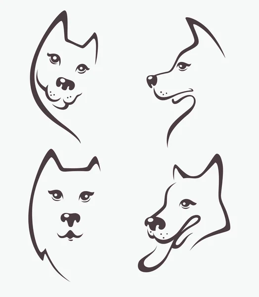 Adoráveis cães vetores de desenhos animados, meu animal de estimação favorito — Vetor de Stock