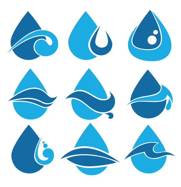 Set of water design elements — Stock Vector