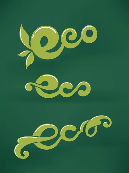 Eco letras sobre fondo verde oscuro — Vector de stock