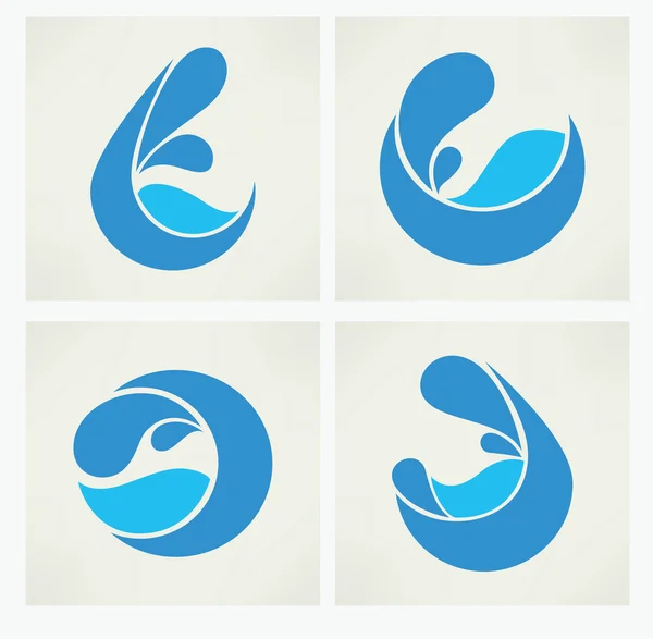 Colección vectorial de pegatinas de agua — Vector de stock