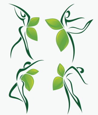 Organik kadınlarda soyut: farklı pozlar