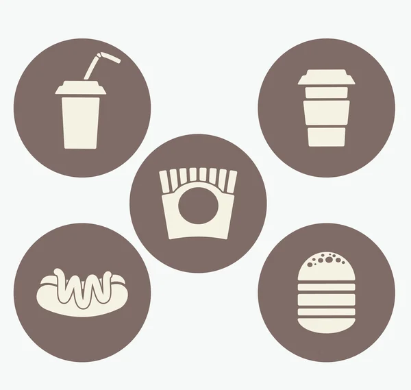 Imagens flat fast food em estilo info-gráfico — Vetor de Stock