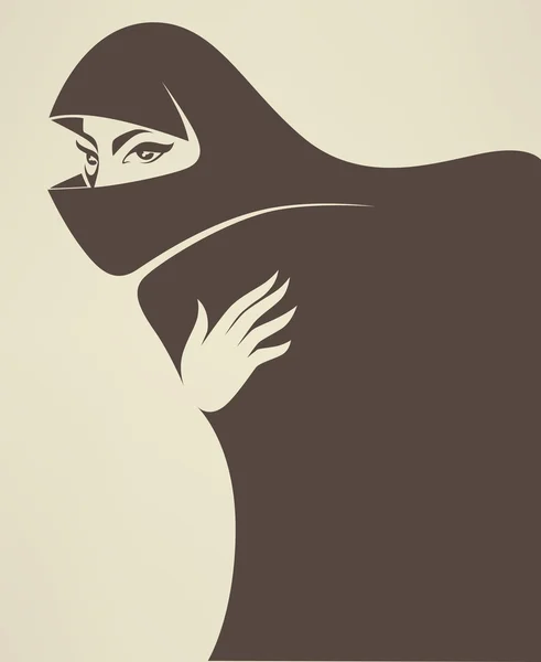 Hermosa imagen de mujer árabe musulmana — Vector de stock