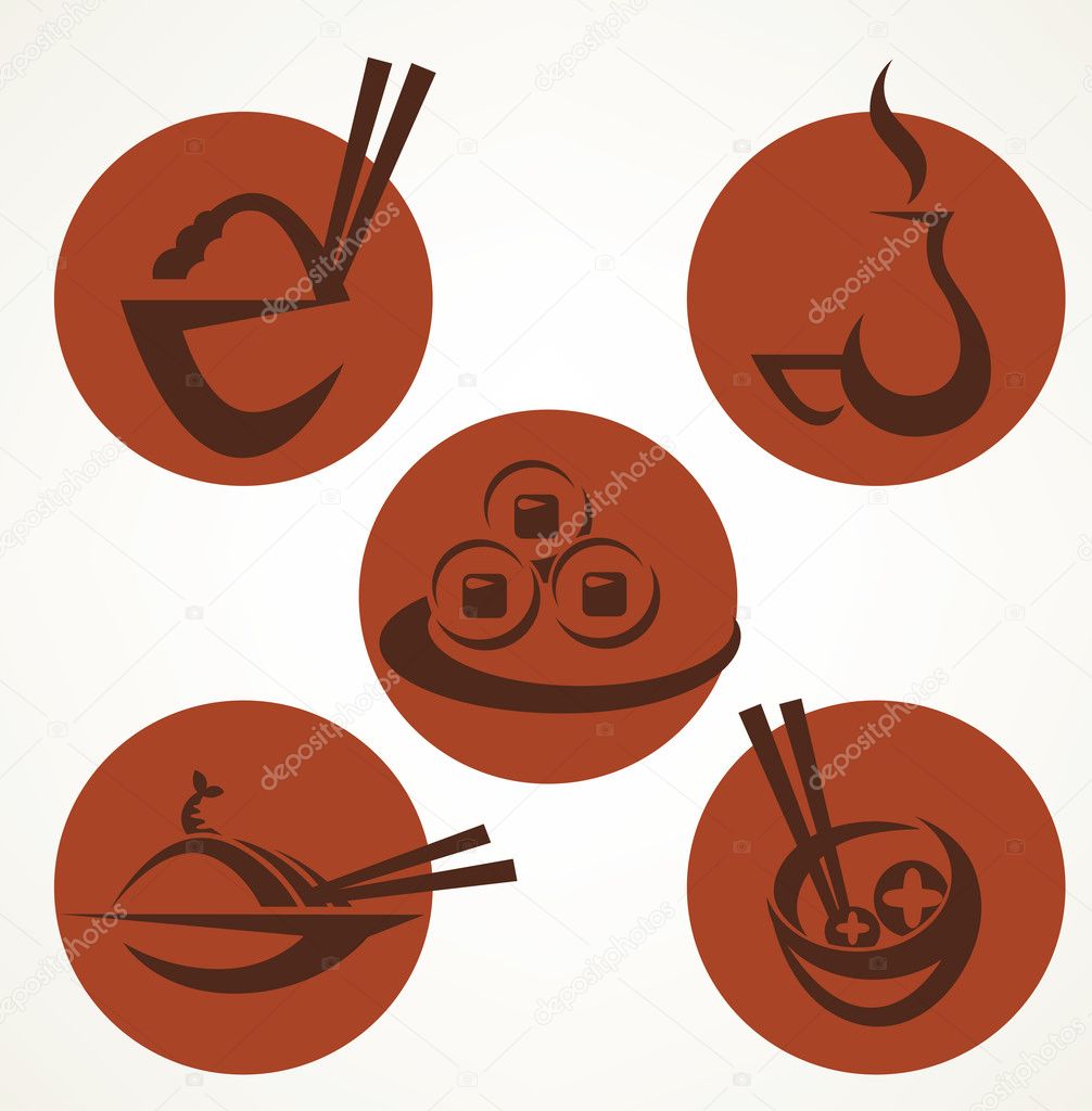 Japanese food for menu symbols