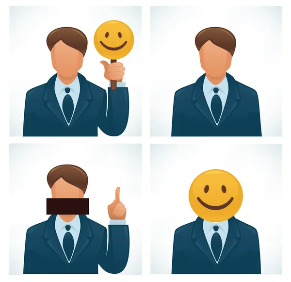 Vector set of humor avatars — Stock Vector