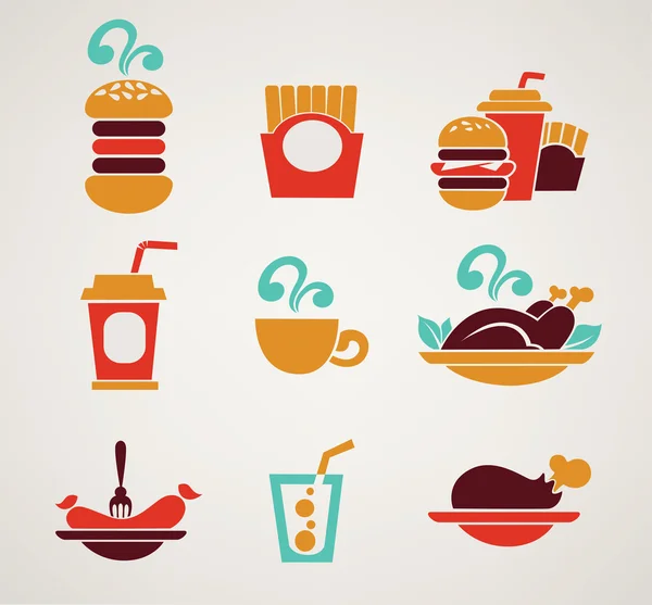 Изображения продуктов питания в инфо-графическом стиле — стоковый вектор