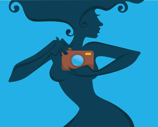 Selfy, chica toma su propia foto — Archivo Imágenes Vectoriales