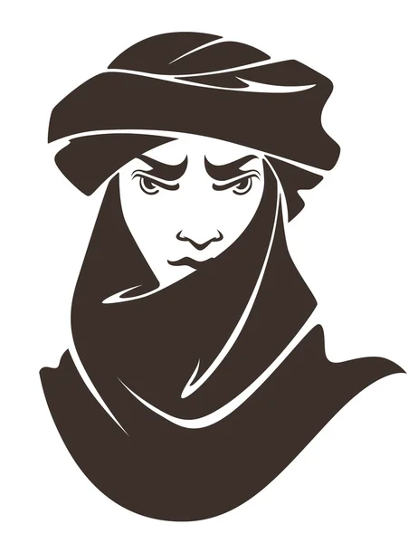 Beau et jeune homme arabe — Image vectorielle