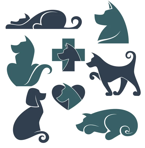 My favorite pet, vector collection of dogs symbols — Stock Vector