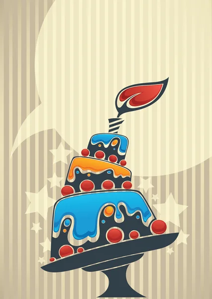 Imagen de pastel de cumpleaños con burbuja de habla — Vector de stock