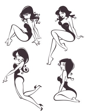  farklı pozlar Pinup kız