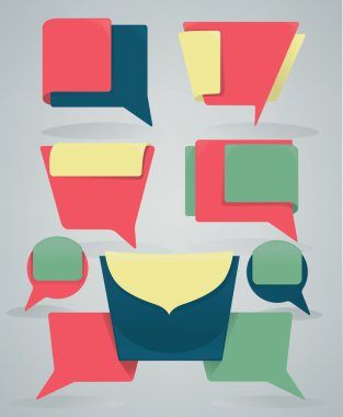 farklı renkli web Banner ve metin kutuları