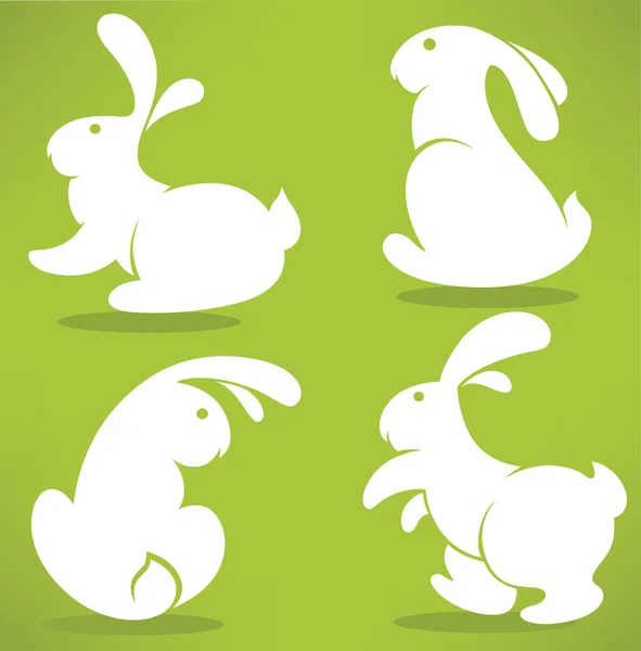 Lapins de Pâques blancs — Image vectorielle