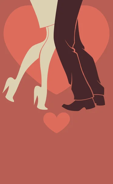 Man och kvinna, romantiska gratulationskort — Stock vektor